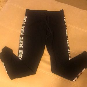 Victoria Secret PINK drawstring black leggings/joggers